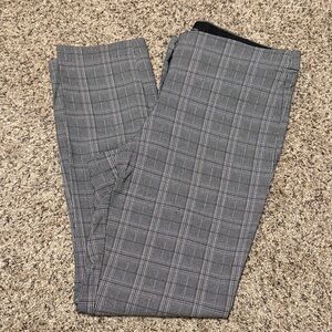 Violets & Roses Gray Plaid Button Fly Pants Size 8 29 Slim Trousers Women Work